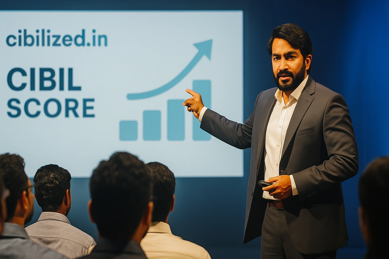 Anwar Hashmi, founder of Cibilized.in, speaking at a financial seminar.