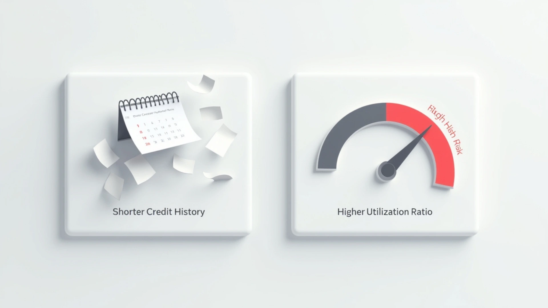 An infographic showing the two main dangers of closing a credit card: a shorter credit history and a higher credit utilization ratio, both of which can lower your CIBIL score.