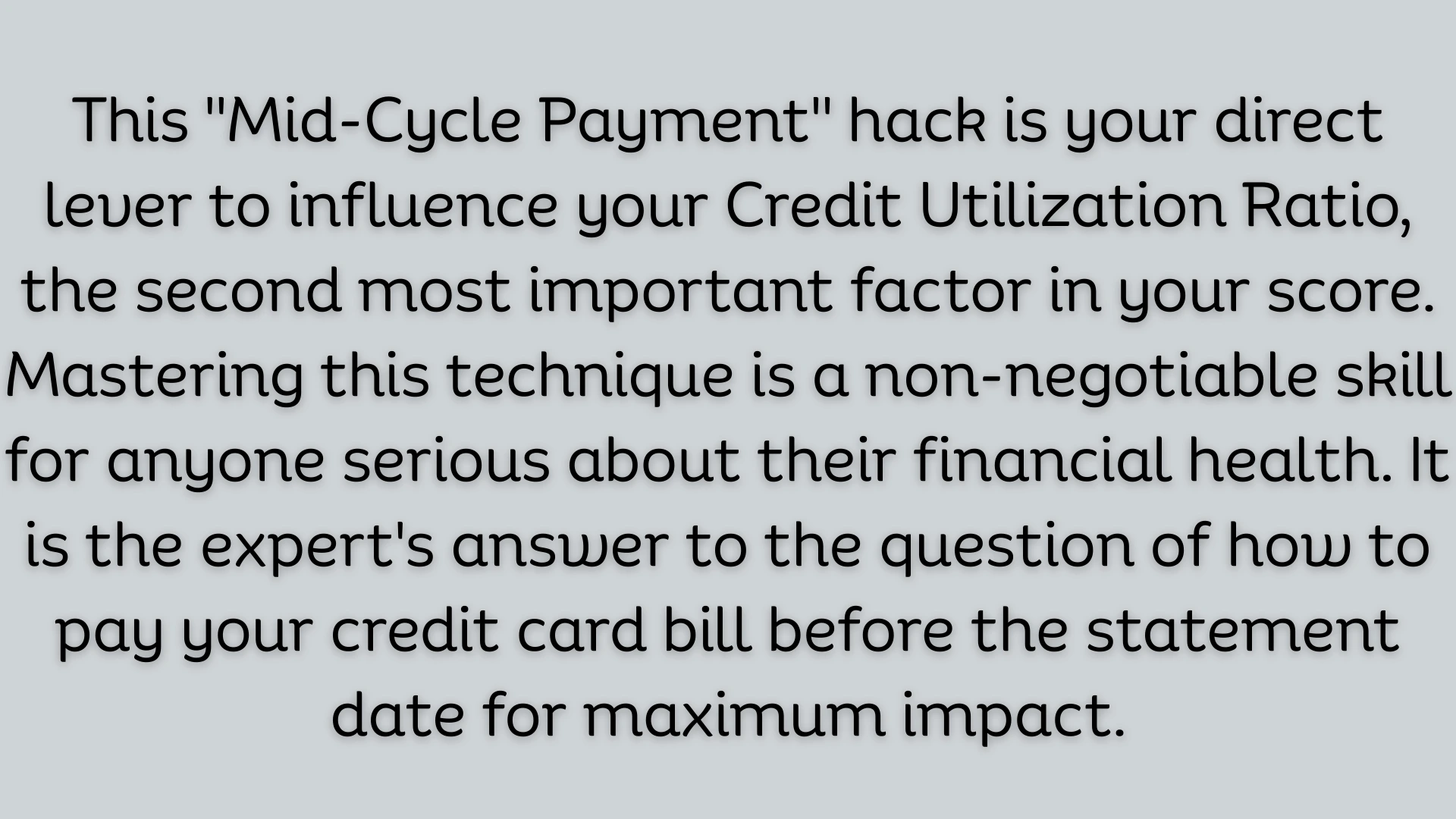 An infographic explaining the 'Mid-Cycle Payment' hack to lower a high individual credit utilization ratio and improve your CIBIL score.