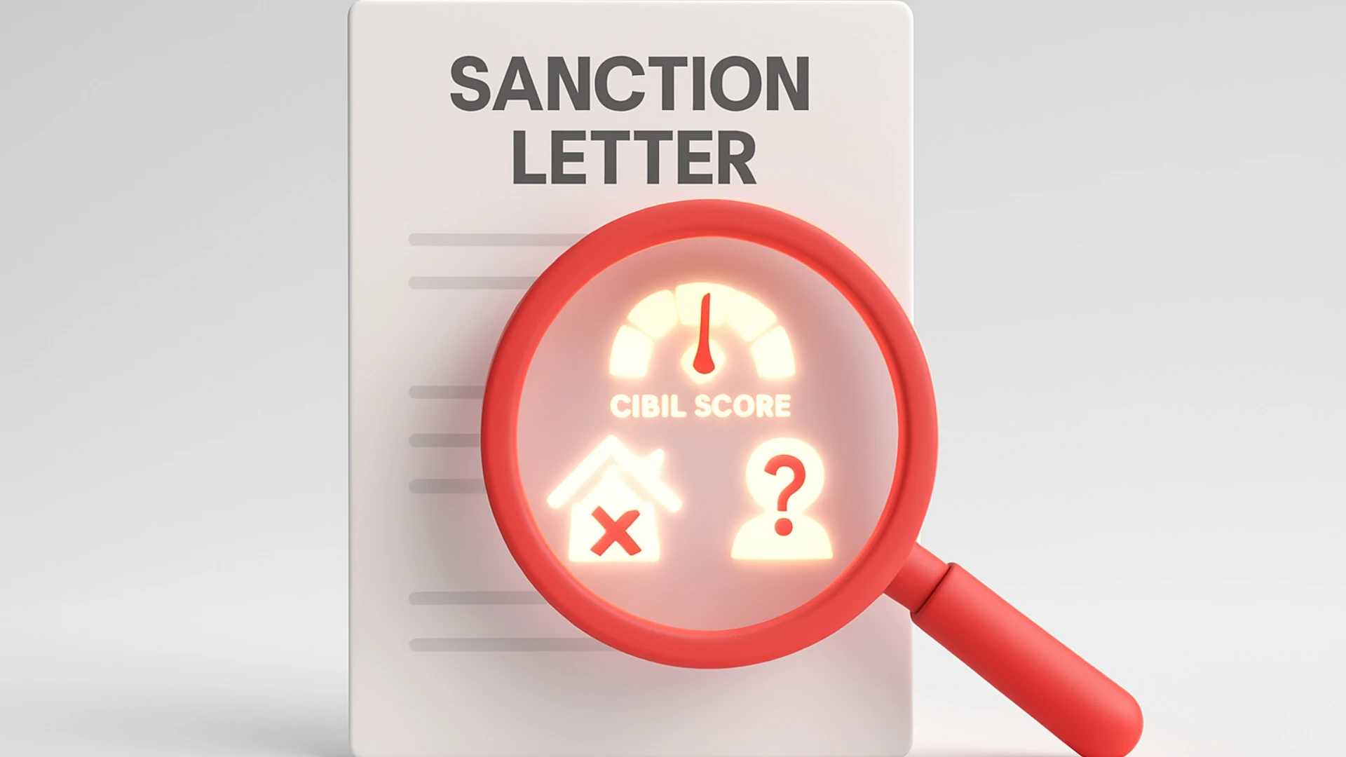An infographic revealing the three hidden reasons why a **home loan is rejected after the sanction letter**, including CIBIL changes and property issues.