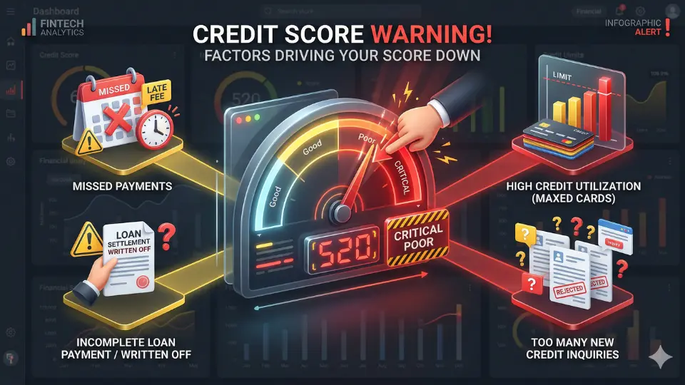 What Is a Good CIBIL Score in India mistakes that damage credit score such as missed payments and high credit utilization